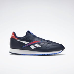 Reebok Classic Leather Turnschuhe Herren - Navy/Rot/Weiß - DE 028-SRT